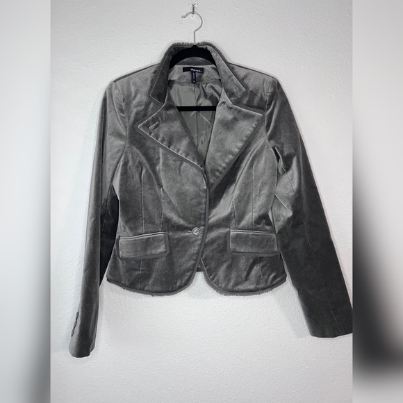 Jackets & Coats She Said Grey Velvet Blazer Size 8 Poshmark